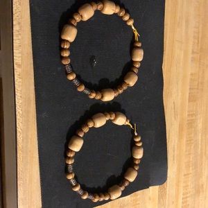 Extra large beaded hoop earrings handmade